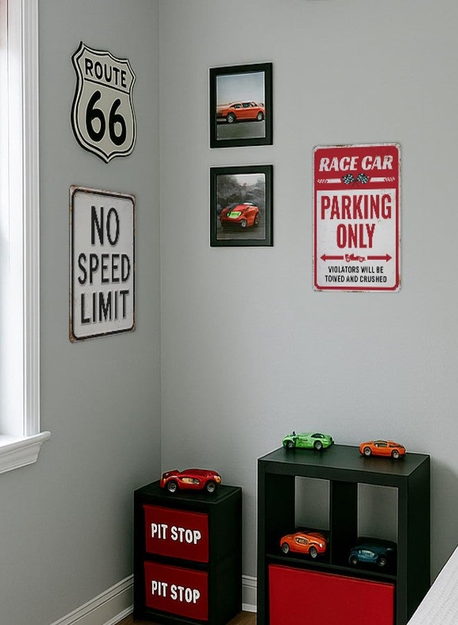 Opix Design Embossed No Speed Limit Sign - Boys Wall Decor, Car Wall Art, Funny Sign for Teen Boy Bedroom, Monster Jam Room or Garage, Race Car Decor by Opix Design, Vintage Aluminum 11x8.3 Inch - Image 3